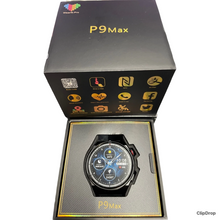Cargar imagen en el visor de la galería, Reloj inteligente P9 MAX con Bluetooth, llamadas, NFC, Control de acceso, pago móvil, AI, asistente de voz, Modo deportivo, frecuencia cardíaca, oxígeno en sangre, salud
