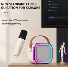 Cargar imagen en el visor de la galería, Altavoz Bluetooth Popular con micrófono K12 micrófono integrado transmisión en vivo al aire libre karaoke en casa Altavoz Bluetooth
