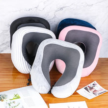 Cargar imagen en el visor de la galería, Almohada en forma de U de algodón con memoria para el cuello, almohada de viaje portátil de rebote lento
