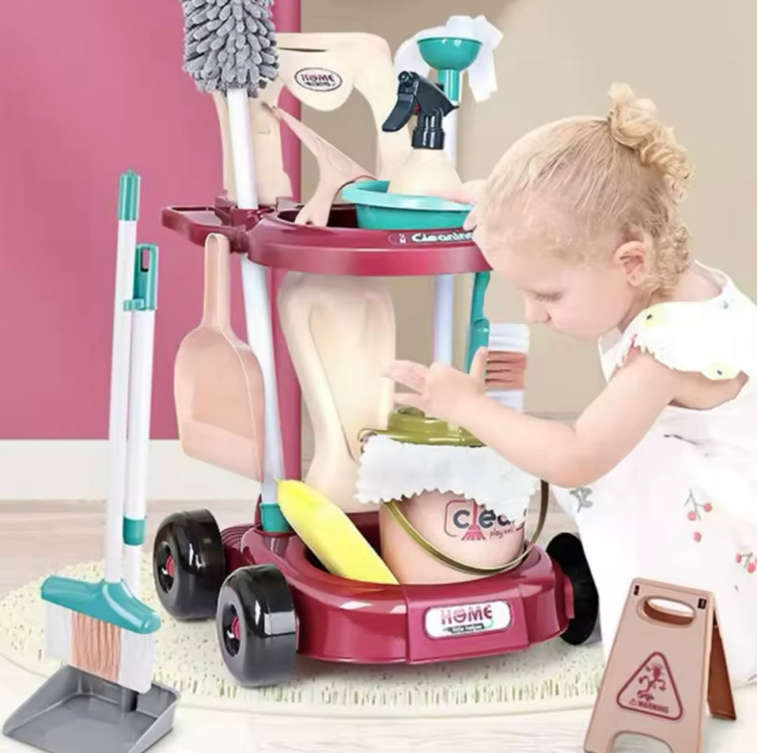 Juego  de limpieza para niños, aspiradora, juguetes de limpieza del hogar, juguete educativo de aprendizaje Montessori para niños y niñas MOD 667-54