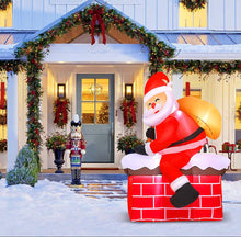 Cargar imagen en el visor de la galería, Inflable Santa Claus Chimenea Decoración Hogar Navidad 1.8m MOD SD-72933
