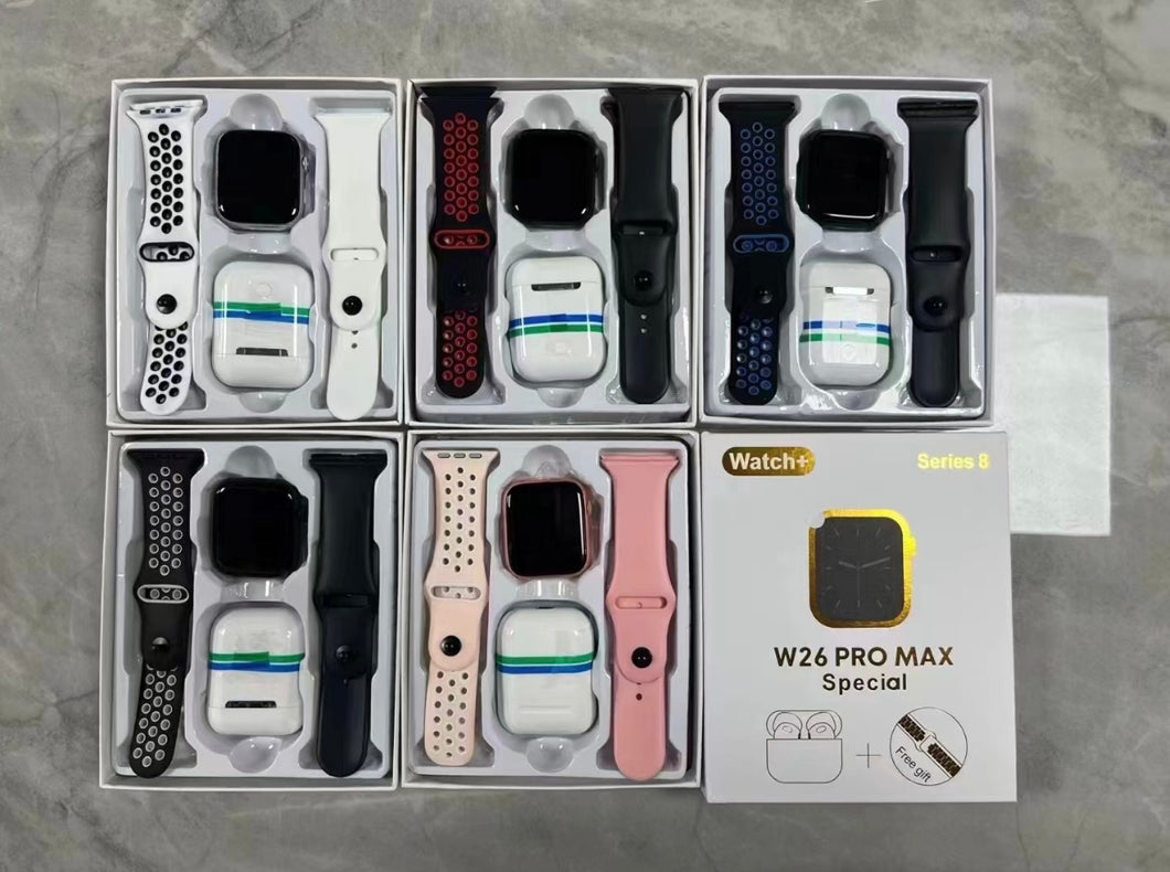 Reloj inteligente W26 PRO MAX Con audífonos bluetoodth