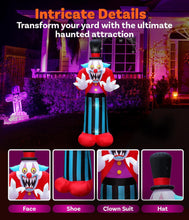 Cargar imagen en el visor de la galería, Figura inflable de payaso, Halloween con luces 2.40 cm MOD96923
