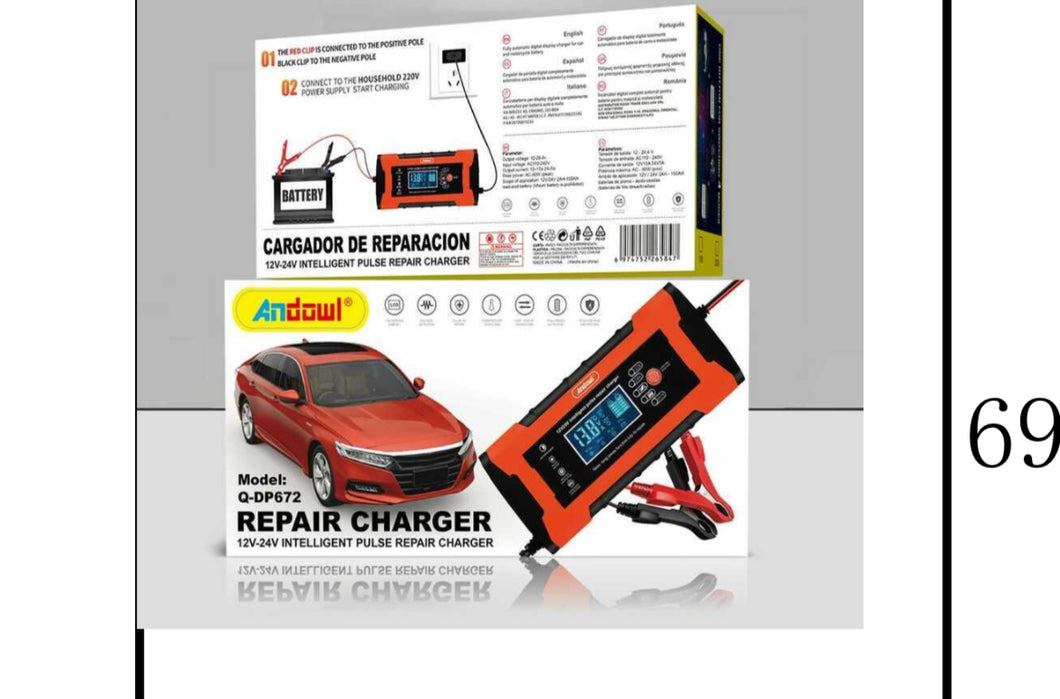 Arrancador y cargador de batería de coche inteligente unidad de carga de batería de coche y motocicleta batería de plomo-ácido de 6 a 12VMOD Q-DP-672