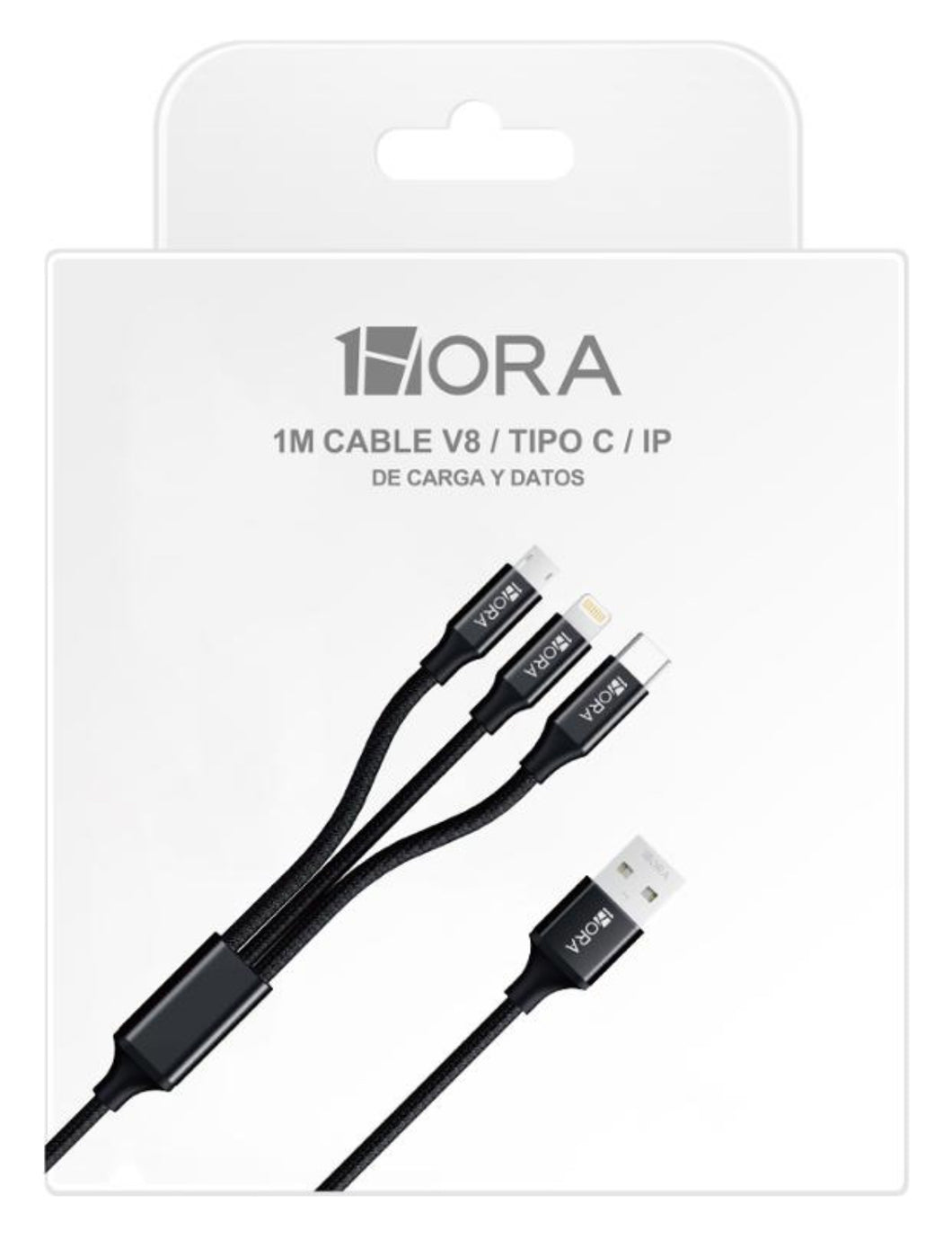 Cable 3 En 1 Usb Micro Tipo C Nylon IP MOD CAB259