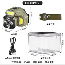 Cargar imagen en el visor de la galería, Carga de luz fuerte, luz de pesca nocturna superbrillante, inducción de zoom montada en la cabeza, luz de minero RECARGABLE MOD LAM-919
