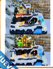 Cargar imagen en el visor de la galería, Villa navideña con luz , 8 canciones ,pila ,conexión ala luz MOD W168AB
