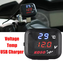 Cargar imagen en el visor de la galería, Indicador de temperatura de agua para motocicleta, indicador de accesorios para HONDA SUZUKI, indicador de temperatura, cargador de teléfono USB Universal MOD RS-GRL-12017BU-R

