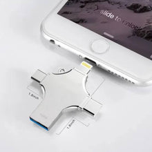 Cargar imagen en el visor de la galería, Adaptador Usb C Lightning 4 En 1 USB LIGHTNING TIPO C V8
