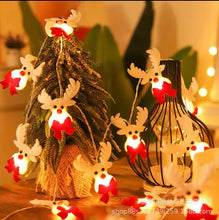 Cargar imagen en el visor de la galería, luces LED de muñeco de nieve de peluche, 1,5 m, 10LED, marioneta pequeña, atmósfera navideña, guirnaldas de luces decorativas
