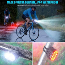 Cargar imagen en el visor de la galería, Luz LED de advertencia para bicicleta de montaña, Faro de bicicleta, lámpara luminosa, equipo de equitación nocturna, resistente al agua MOD ZE2296
