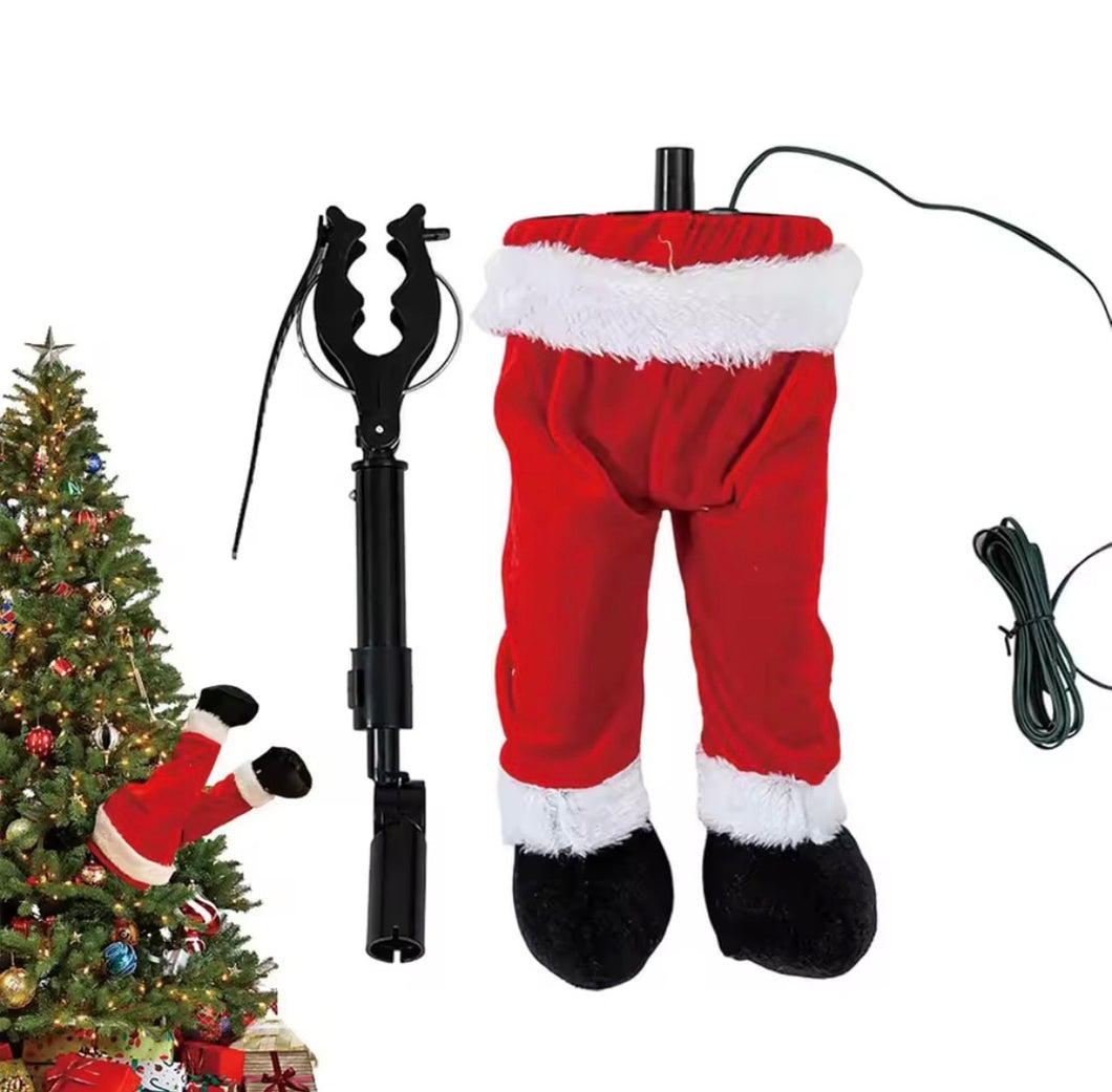 Patas de Papá Noel, decoración de árbol de Navidad, decoraciones navideñas USB, adornos para chimenea, decoraciones animadas para árbol de Navidad de Papá Noel mueve los pies MOD W-232A