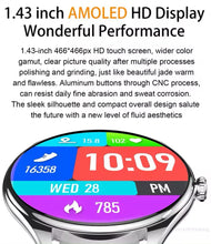 Cargar imagen en el visor de la galería, Reloj inteligente MT55 para hombre y mujer, pulsera con Pantalla AMOLED HD, control del ritmo cardíaco y de la presión sanguínea, llamadas, Bluetooth, NFC, MOD MT55
