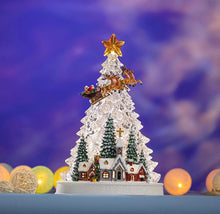 Cargar imagen en el visor de la galería, Villa navideña con árbol de Navidad y luces y sonido MOD WDL-24080A
