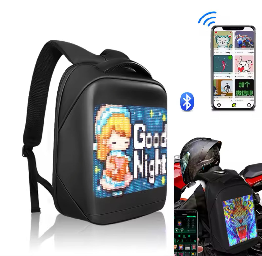 Mochila con led Pantalla LED 3,0 impermeable, Versión Bluetooth, pantalla LED inteligente, publicidad dinámica, mochila, Control de teléfono móvi MOD T-3