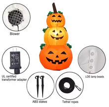 Cargar imagen en el visor de la galería, Inflable Calabaza inflable de Halloween con luces LED MOD 346
