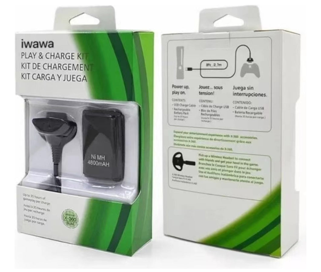 Xbox 360 carga y juega pila 4800 mAH