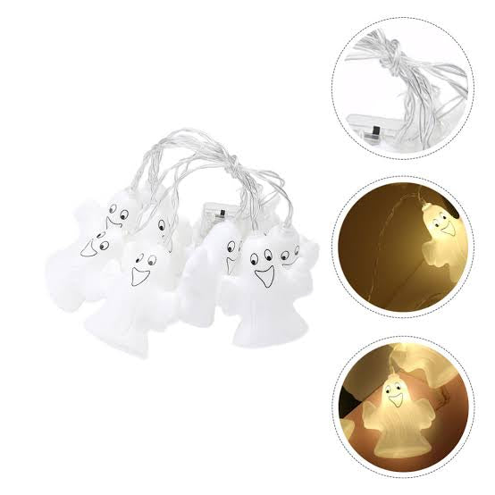 Guirnalda de luces LED con forma de calabaza para Halloween, accesorios de decoración, farol de fantasma luces de vestir (batería de 3 metros, luces con función de flash)  MOD ACC2364C
