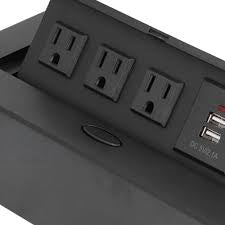 Enchufe Escritorio Embebido Placa Multi Contactos 3 Y 2 Usb MOD 2024135933