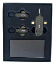 Cargar imagen en el visor de la galería, Andowl M6 Par De Micrófonos Inalámbricos De Pinza Portátiles Negro x2 pz profesional funda para accesorios MOD M6
