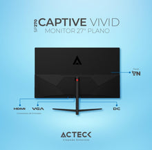 Cargar imagen en el visor de la galería, Monitor Acteck Captive Vivid Sp270 Led 27&quot; Full Hd 1080p negro 127V 1080p 75 hz Hdmi Vga 5Ms
