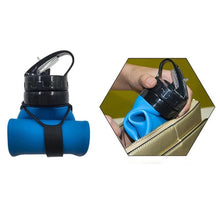 Cargar imagen en el visor de la galería, Botella de agua plegable portátil a prueba de fugas, hervidor de silicona, viaje al aire libre, Camping, bebida deportiva
