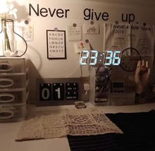 Cargar imagen en el visor de la galería, Reloj de Pared Digital LED 3D, Reloj Despertador de Escritorio de 9.5 Pulgadas, con 3 Niveles de Brillo Ajustables MOD 3638B
