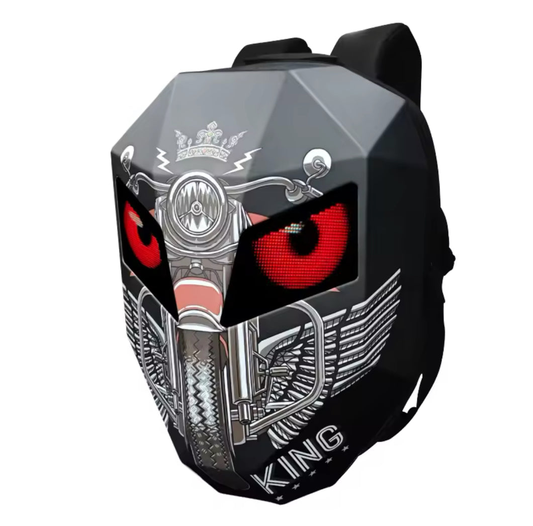 Mochila de motocicleta con ojos LED Iron Man Knight, ojos de LED impermeable, casco de viaje, carcasa dura, mochila para CASCO de Moto MOD GTX-9