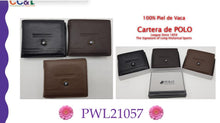 Cargar imagen en el visor de la galería, Cartera de cuero, piel para caballero, modelo polo
