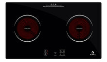 Cargar imagen en el visor de la galería, Parrilla eléctrica de vitrocerámica para empotrar, marca Supra, modelo Vitro Rosso-H, con dos quemadores VITRORROSSO H2Q
