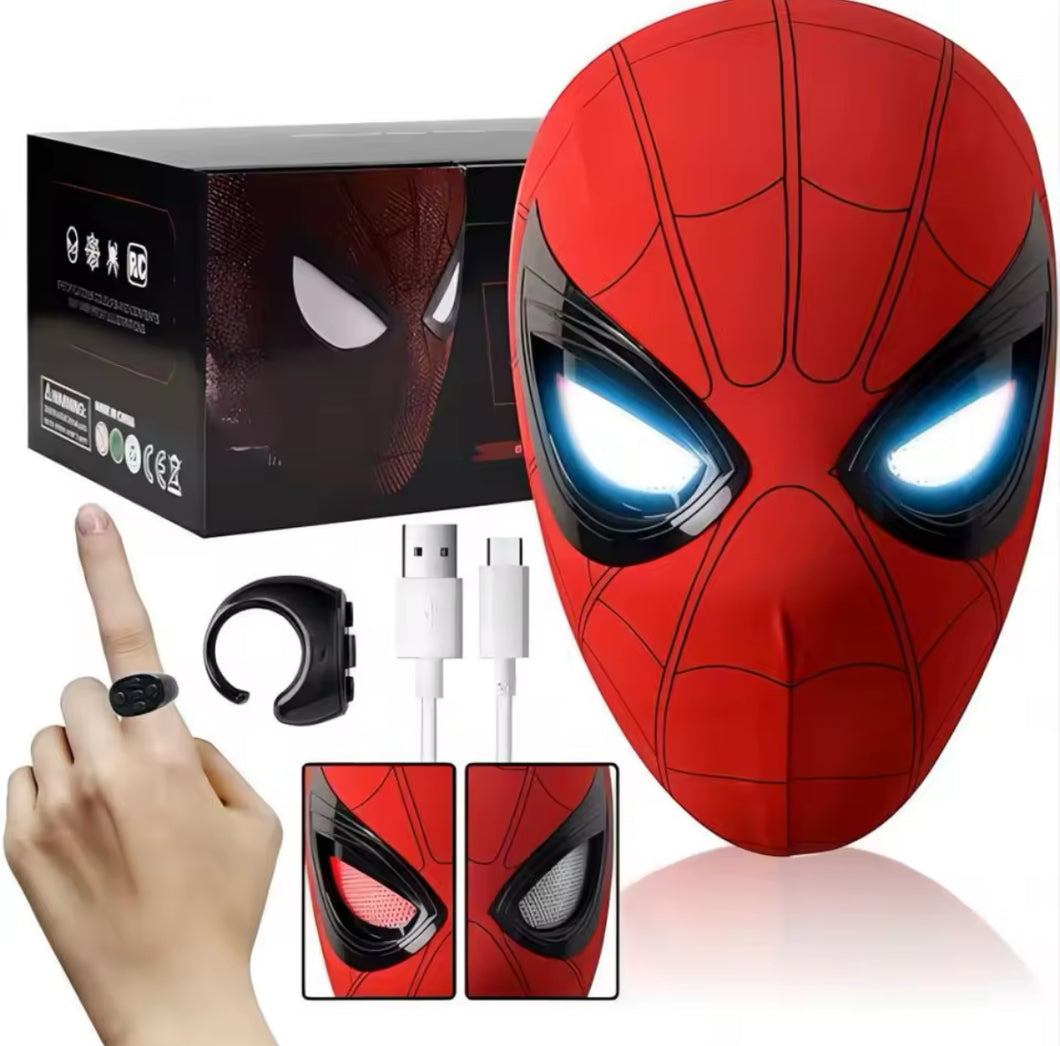 Máscara de spider-man automática con anillo electrónico para mover los ojos automática MOD 999DD-1