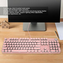 Cargar imagen en el visor de la galería, TK950 Teclado mecánico RGB RETROinalámbrico para máquina de escribir Punk, teclado ergonómico inalámbrico de modo Triple para oficina de juegos 5,0/2,4G/con cable
