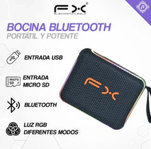 Cargar imagen en el visor de la galería, Bocina Bluetooth Portatil Recargable C Luces Usb Sd MOD Bs-239
