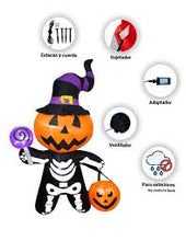 Cargar imagen en el visor de la galería, Adorno de calabaza, dulcero con luz MOD 342
