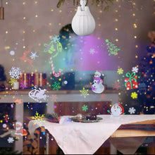 Cargar imagen en el visor de la galería, Proyector láser LED para ventana de Navidad, lámpara de proyección de 16 patrones, copo de nieve, alce, decoración de Puerta del hogar, fiesta de navidad MOD GJ169
