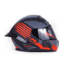 Cargar imagen en el visor de la galería, Caso cerrado negro y franjas rojas con certificado DOT tallas M L XL XXL MOD CAS-CER-10001
