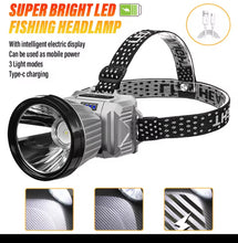 Cargar imagen en el visor de la galería, Linterna frontal de pesca LED superbrillante, Linterna frontal recargable, Larga duración, Con intelligen, Adecuada para aventura, Outdoor, Senderismo MOD KT-8819
