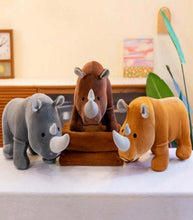 Cargar imagen en el visor de la galería, Almohada grande peluche rinoceronte  gris MOD k-11 medida de frazada 1.00 x 1.80 medida peluche 55
