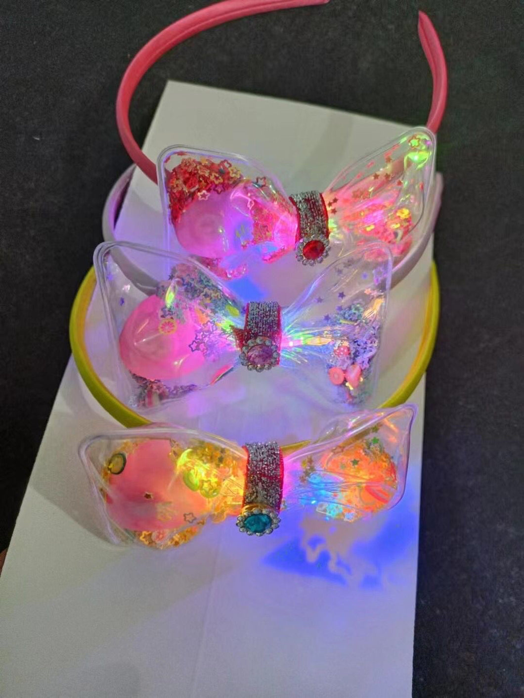 Diadema de luz fiesta hallowen moño 12 pz docena