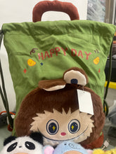 Cargar imagen en el visor de la galería, Mochila de dibujos animados Labubu para niña, bolsa con cordón de Anime, gran capacidad, lona resistente MOD M02080
