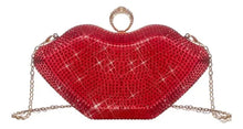 Cargar imagen en el visor de la galería, Bolsa de noche de cristal en forma de BESO MOD 62833
