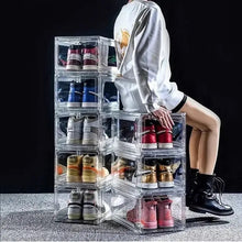 Cargar imagen en el visor de la galería, Caja de almacenamiento de zapatos, armario de zapatos deportivo antioxidante, transparente, exhibición de pared MOD X1
