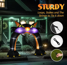 Cargar imagen en el visor de la galería, Arco inflable de gato decoración con luz para Halloween MOD 96924
