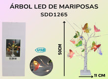 Cargar imagen en el visor de la galería, Árbol led de mariposas lámpara de adorno para muro o mueble MOD SDD1265
