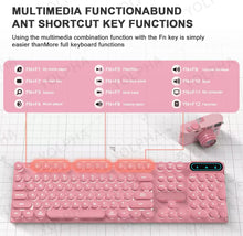 Cargar imagen en el visor de la galería, TK950 Teclado mecánico RGB RETROinalámbrico para máquina de escribir Punk, teclado ergonómico inalámbrico de modo Triple para oficina de juegos 5,0/2,4G/con cable
