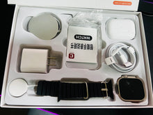 Cargar imagen en el visor de la galería, KID conjunto de regalo de reloj inteligente X8 kit de relojes con cargador inalámbrico X8 combo único 7 en 1 más correas power Bank  audífonos MOD SW-010 X8
