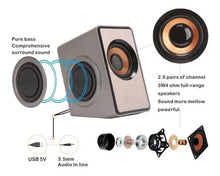 Cargar imagen en el visor de la galería, Altavoces para PC de alta calidad y fidelidad con luz RGB MOD Q-YX16
