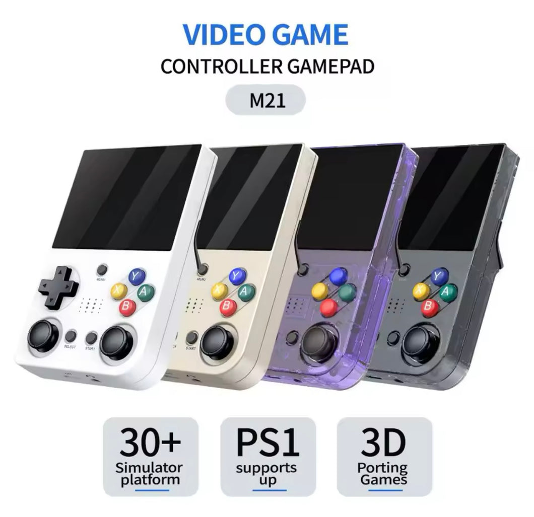 Consola de juegos portátil retro M21, pantalla IPS de alta definición de 3,5 pulgadas con 20000 juegos integrados, 3D grande para PS1 MOD M21