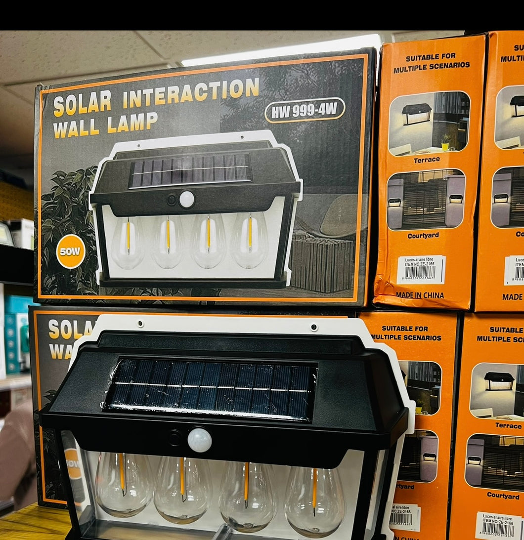Lámpara solar de pared para exteriores. Tres modos de filamento de Tungteno hogar, luz decoración MOD AM-9995