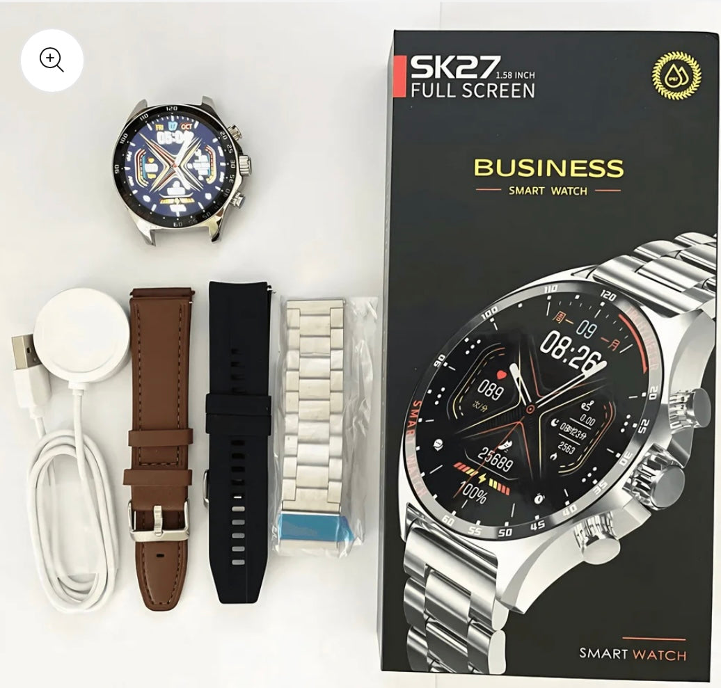 Reloj inteligente HZ6 para hombre y mujer, pulsera resistente al agua con llamadas, Bluetooth, NFC, control del ritmo cardíaco, brújula, deportes al aire libre